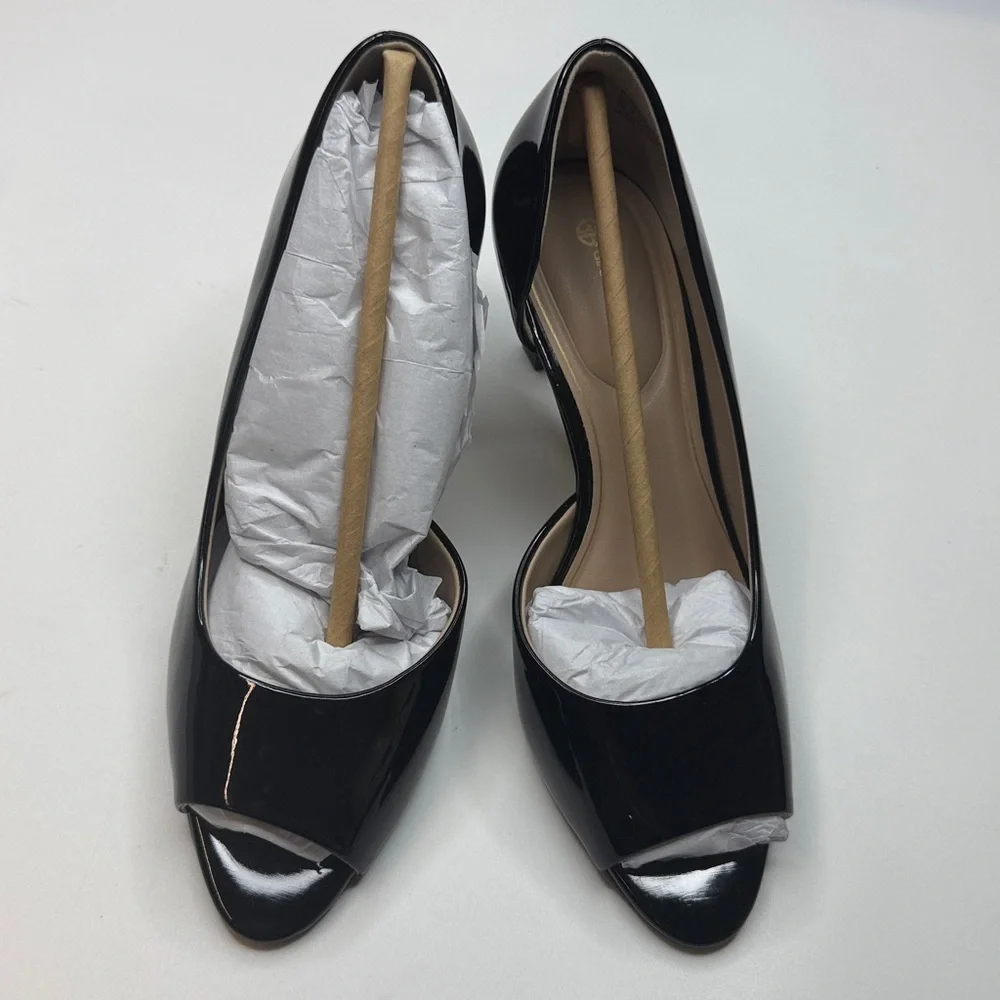 Giani Bernini Women's Valorr Peep Toe d'Orsay Leather Pumps- Size 5